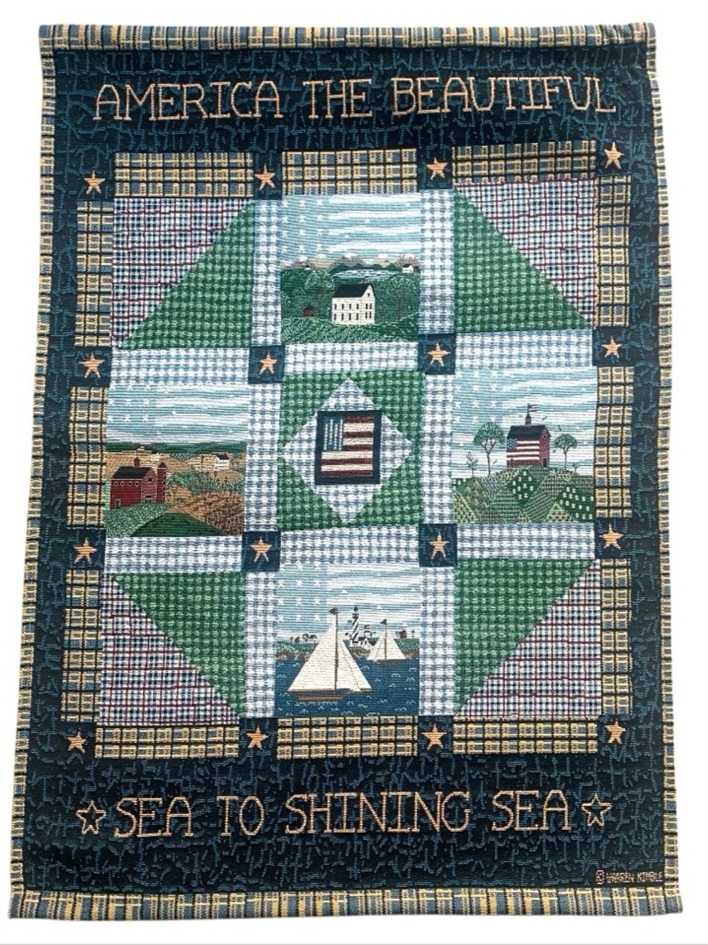 Warren Kimble America The Beautiful Wall Hanging Tapestry 26”x36”
